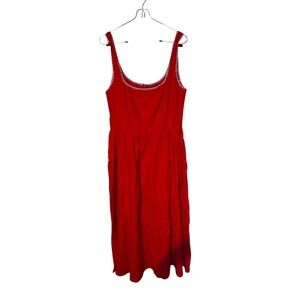 Christian Lacroix Women Dress Scoop Neck Lined Lightweight Sleeveless Red 6 NWOT